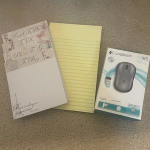 Office/Stationary Bundle - Mouse, Yellow Tablet, and Set of Paris Themed Tablets